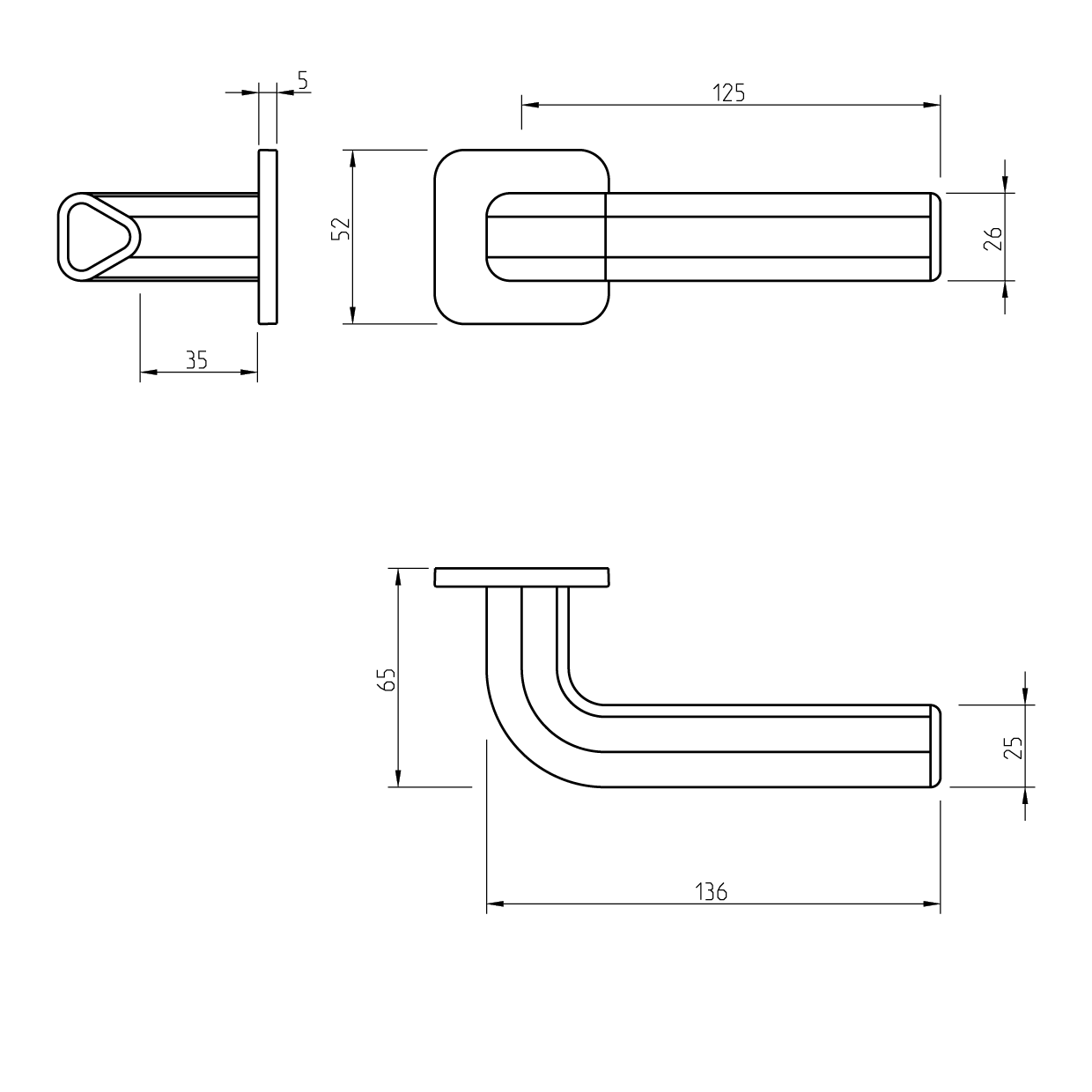 Ручка дверная TUPAI 6501 Q RC