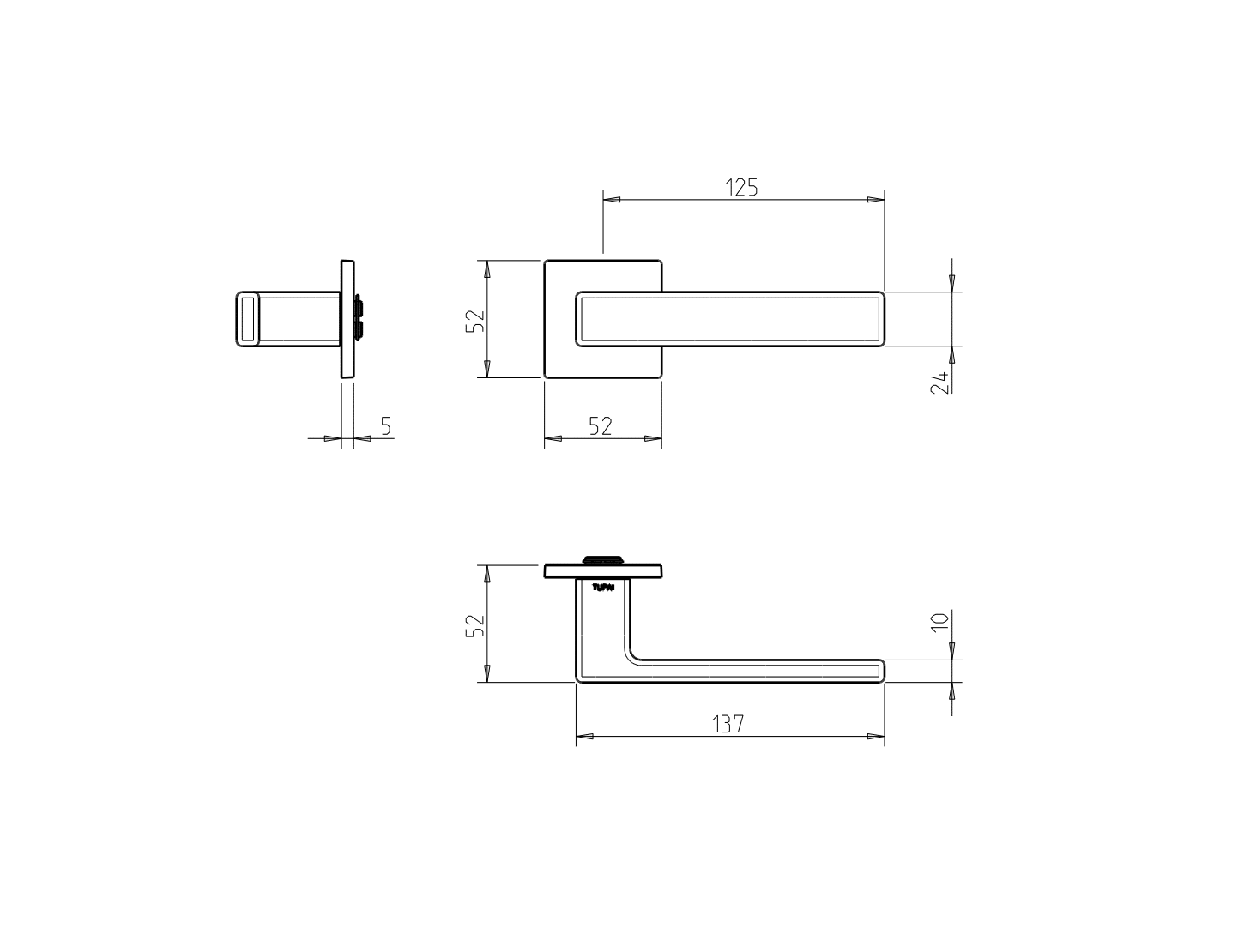 Ручка дверная TUPAI 4275 Q 5S