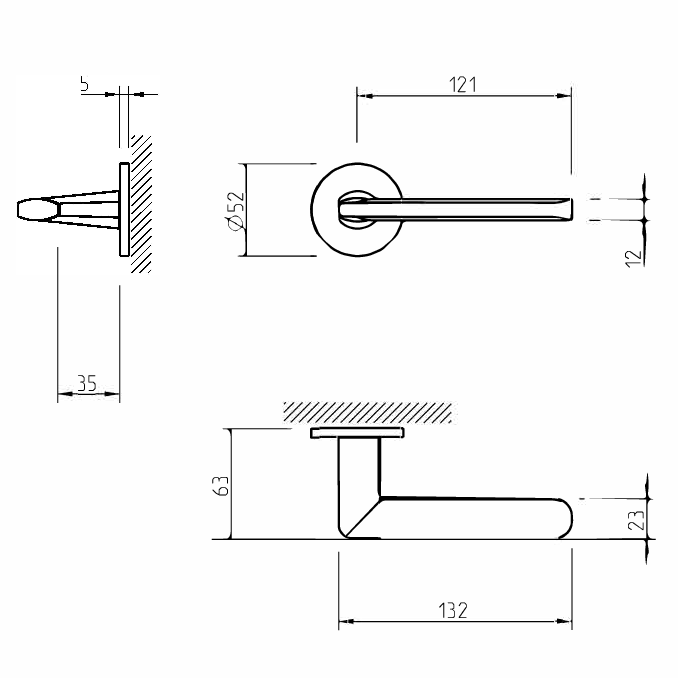 Ручка дверная TUPAI 4153 R 5S