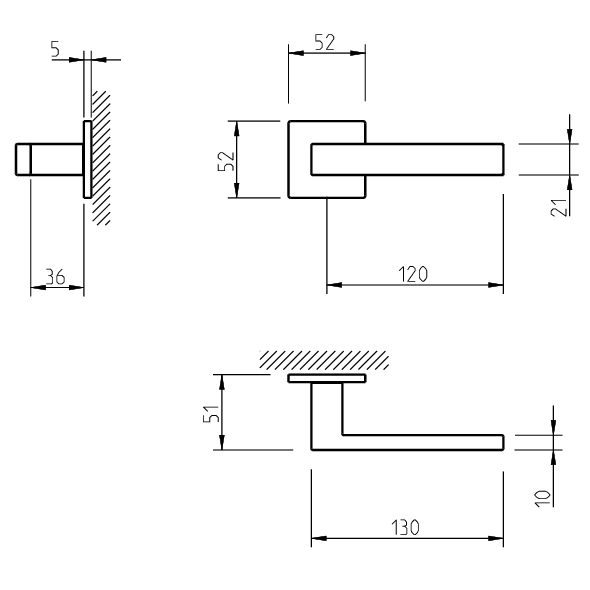 Ручка дверная TUPAI 2275 Q 5S
