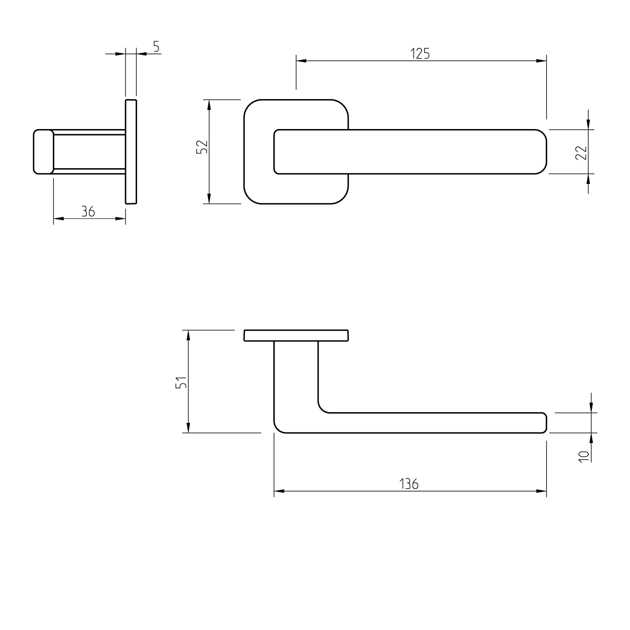 Ручка дверная TUPAI 6502 Q RC